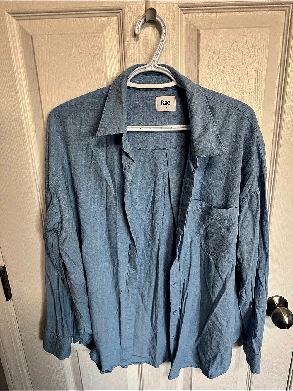 Bae. Blue Button Down Shirt Size Medium Like New